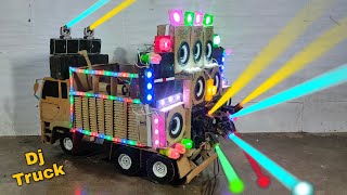 Mini Dj Truck At Home /How to make Dj Truck ganapati radhe krisna dj eicher big dj Dj toy mini box