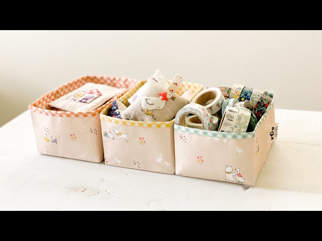 Small Sewing Basket Organizer with Complete Sewing Kit Accessories Cotton  Fabric Crafts Storage Box for Sewing