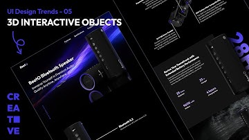 UI Design Trends 05 | 3D Interactive Objects | Complete Lanading Page Design
