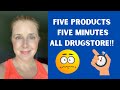 5 MINUTES, 5 PRODUCTS, ALL DRUGSTORE!!! #makeupover40