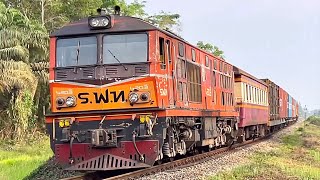 SRT. รถไฟไทยสายใต้หลากหลายขบวนตั้งแต่ช่วงเช้า-ช่วงเย็น ที่สถานีคลองไทร-สถานีสุราษฎร์ธานี