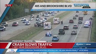 Information Vehicle flips in crash shutting down I-485 in NW Charlotte Update