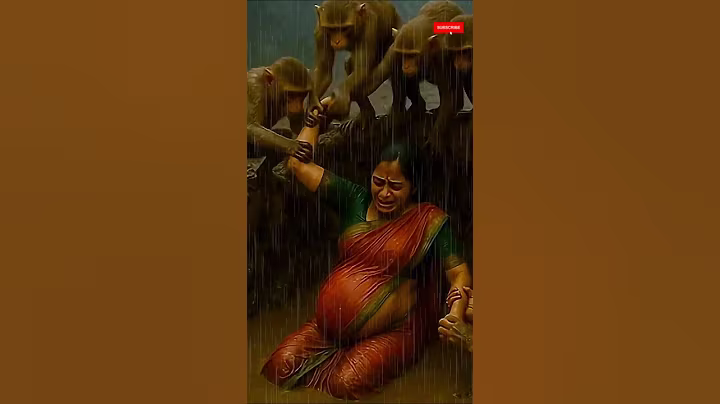 "A Pregnant Woman Fell… And Monkeys Became Her Angels!"#ai#monkey#emotional#wildliferescue#ytshorts