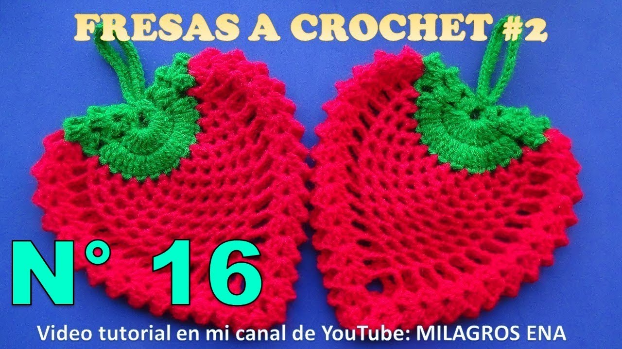 Manualidades tejidas Milagros Ena N° 16: FRESA A CROCHET 2 en punto piña para adorno de cocina