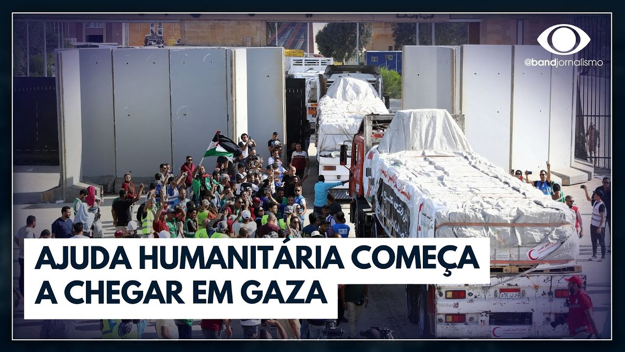 Primeiro comboio de ajuda humanitária entra na Faixa de Gaza