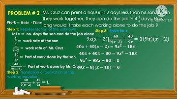Application of Quadratic Equations: Digit-Related Problem, Work Problem and Motion Problem