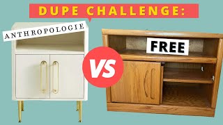 Microwave Cart Transforms into Anthropologie Nightstand?! | Furniture Flipping DUPE Challenge 2022