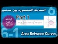المساحة المحصورة بين منحنيين      1