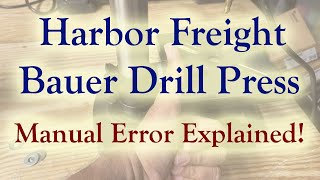 Harbor Freight Bauer Drill Press- Loose Table Explained!