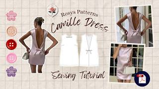 How to Sew a Backless Mini Dress with Bow Details Beginner Tutorial | Rosys Patterns