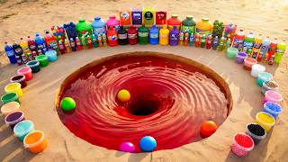 Giant Soda Whirlpool Experiment with Coca Cola, Fanta, Sprite and Mentos