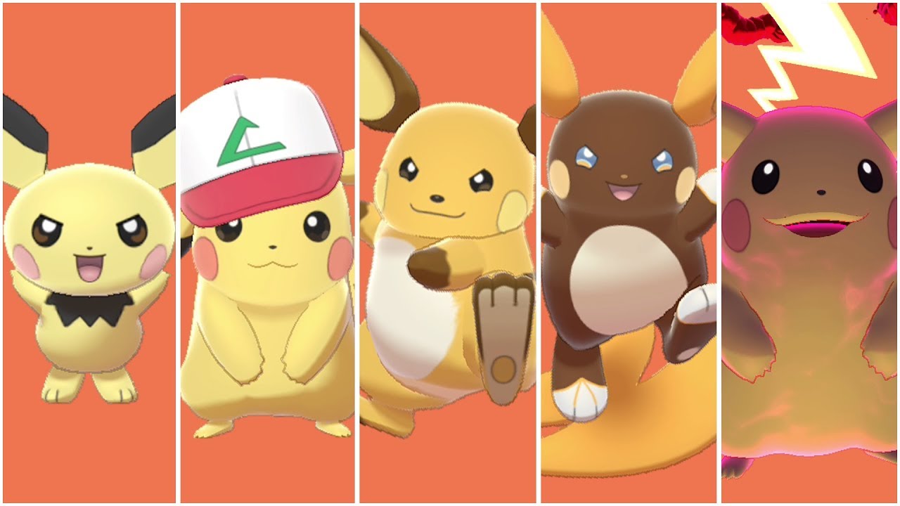 FULL PIKACHU EVOLUTION TEAM! ( ALL FORMS ) 