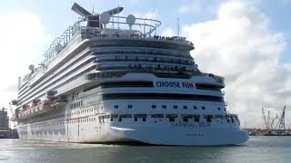 Carnival Cruise Ship Vista Leaving Galveston TX ForThe Last Day Backwards Replaced By Jubilee