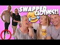 MUM VS DAD!!!! CLOTHES SWAP CHALLENGE!!! 😂😭😳