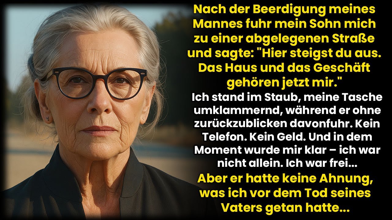 Nach der Beerdigung meines Mannes fuhr mich mein Sohn auf eine einsame Straße und sagte; Steig aus…