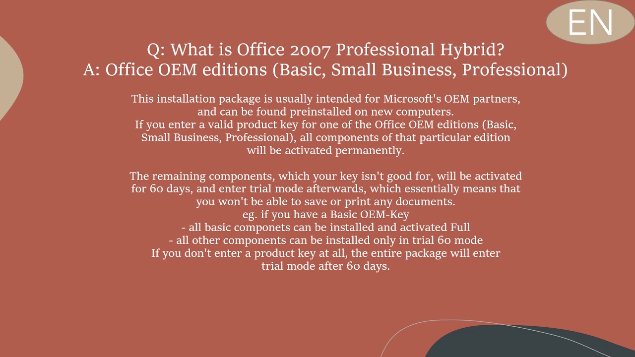 Update New OFFICE 2007 OEM SYTEM HYBRID EN x32 - Basic, Small Business, Professional - DOWNLOAD LINK ON MEGA.NZ