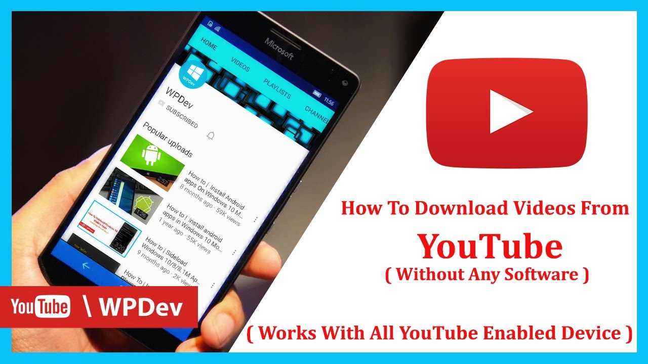 How To Download Videos From Youtube On Windows 10 Mobile&WP Without