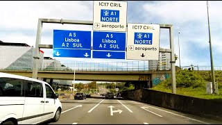 Driving in Lisbon from A5 to Martim Moniz #portugal #dashcam