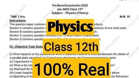 PSEB 12th Class Physics Board Paper March  2025  Full solution || 12th class physics Board Exam 2025