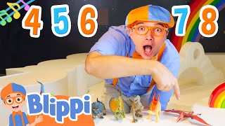 Blippi Counts Toy Dinosaurs in Brand New Numbers Song! | BLIPPI | Educational Songs For Kids