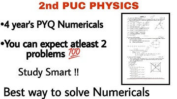 PHYSICS PASSING PACKAGE|HOW TO SCORE 70+ IN PHYSICS|2ND PUC PHYSICS NUMERICALS