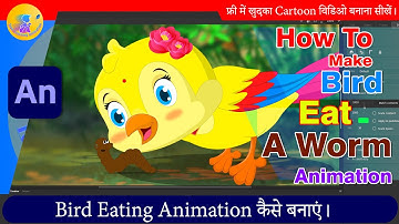 How to Make Bird Eat Animation | 2D Animation Hindi Tutorial | Animate CC Hindi Tutorial