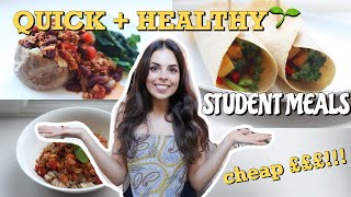 My GO TO CHEAP, QUICK + EASY STUDENT VEGAN MEALS! Healthy Student Recipes But On A Budget???