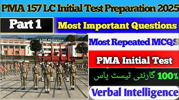 PMA 157 Long Course Initial Test Preparation 2025 | Verbal Intelligence | Part 1
