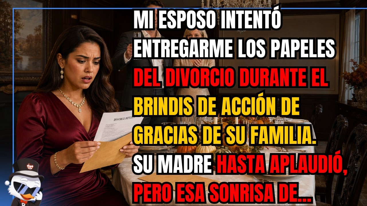 La cuchara de plata de mi suegra se detuvo a mitad de camino hacia el puré de papas. Toda la mesa, esa mansión de techos altos que nunca fue mi hogar, contuvo el aliento. Mi esposo llevaba seis...