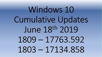 Windows 10 April October 2018 updates Cumulative updates with bug fixes June 18th 2019