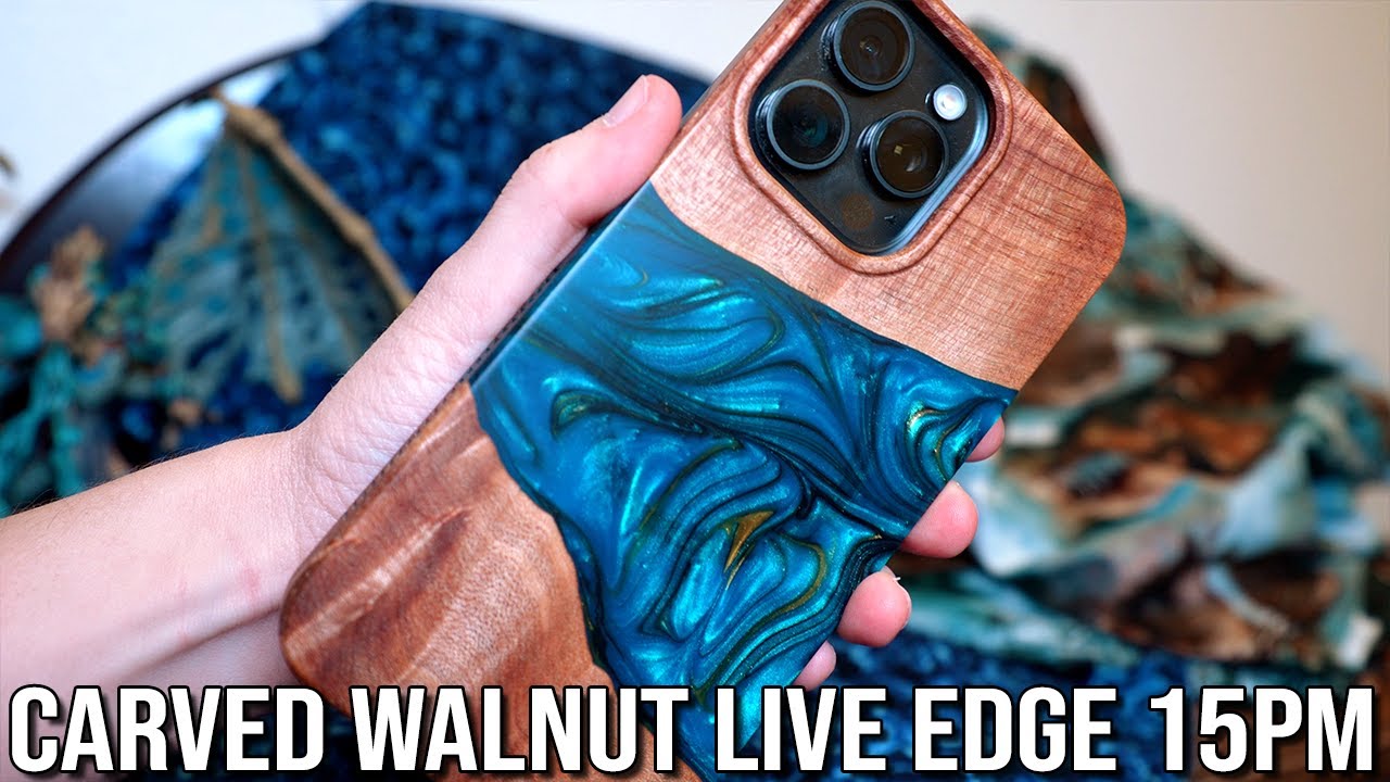 Carved Walnut Live Edge iPhone 15 Pro Max - YouTube