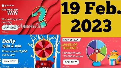 Amazon Quiz Today I Amazon Quiz Answers Today I 19 February 2023