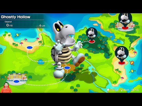 Super Mario Party - boss Dry Bones pass Challenge Road - Ghostly Hollow