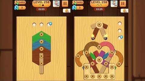 Screw Puzzle: Wood Nut & Bolt - Level 258