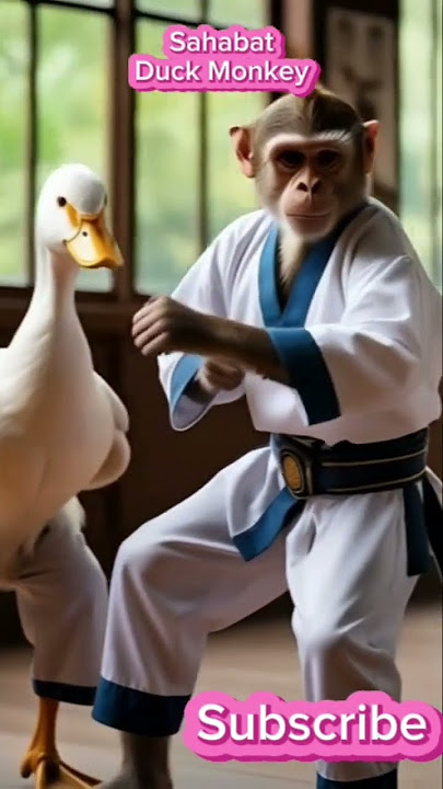 Bebek dan Monyet latihan karate #trending #funny #karate #shorts