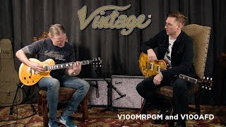 Vintage® V100AFD Guitarra Eléctrica Les Paul® "Tiger Stripe" | Flamed Amber video