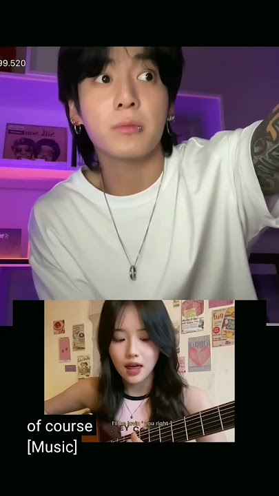 jungkook impressed by this girl's cover #bts #btsarmy #jk #seven #live #weverse #kpop #shorts