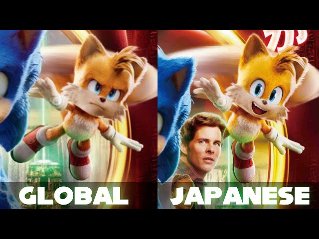 Dennis デニス on X: The Japanese Sonic movie 2 poster has some differences.  Sonic is a lighter shade of blue, Tom & Maddie are mirrored, Knuckles is  bigger, there's more of Robotnik