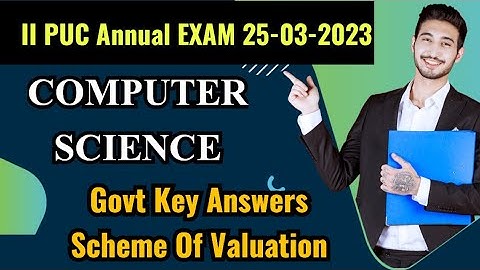 2nd PUC Computer Science Key Answers/Solution 2023 Annual Exam
