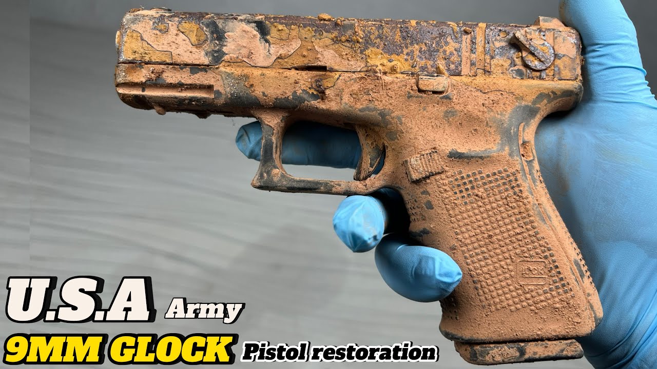 USA army 9mm GLOCK pistol restoration, USA Army pistol 9mm Glock pistol restoration, Gun restoration