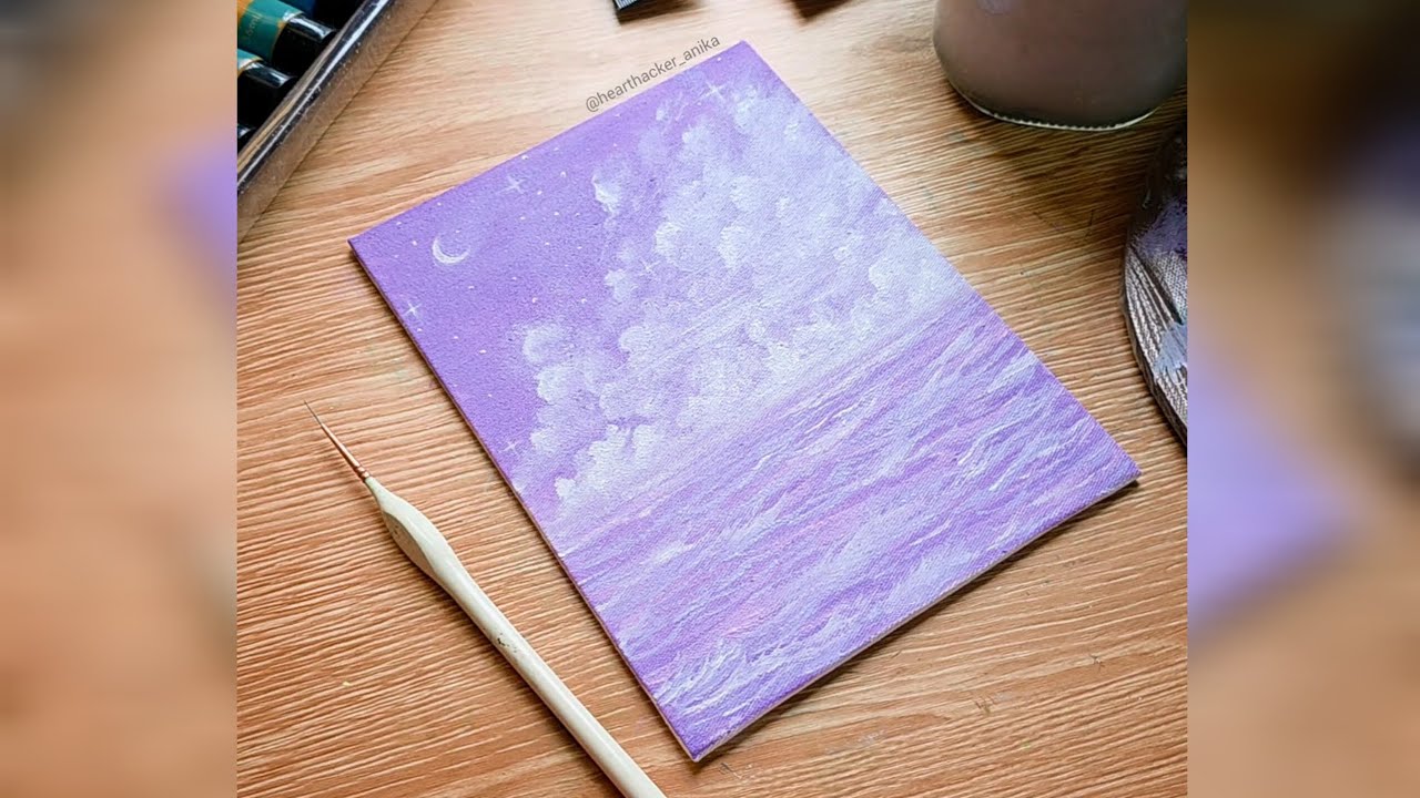 Dreamy Seascape/Cloud Painting | Acrylic Painting Tutorial For Beginners/Easy Canvas Painting Ideas