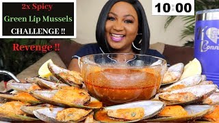30 2x SPICY GREEN LIP MUSSELS CHALLENGE IN 10 MINS SEAFOOD BOIL MUKBANG 먹방 | QUEEN BEAST