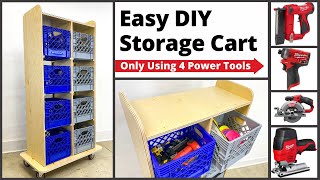 Easy DIY Storage Cart | ONLY 1 Sheet of Plywood and 4 Power Tools