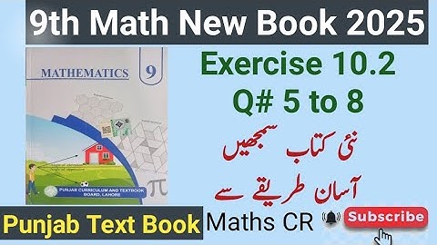 9th Class Math New Book 2025  || Exercise 10.2 Q 5 to 8 PCTB || Unit 10 Graphs of Functions