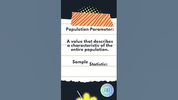 Population Parameter vs  Sample Statistic
