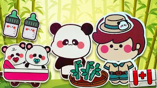 [🐼paper diy🐼] DIY Panda Zoo Squishy Book | Free Printable | Paper Toys