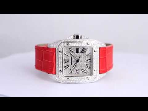 Cartier Santos 100 L Diamond Set Custom 