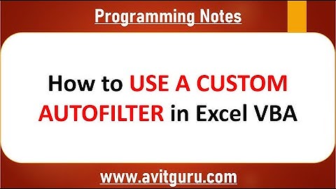 How to use a custom autofilter in Excel VBA