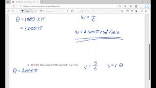 Finding the Linear Speed and Angular Speed pt2