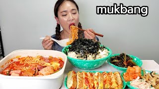 🌶햄듬뿍 소세지 부대찌개 계란말이 대왕고봉밥🍚집밥 먹방 koreafood Spicy Budae Jjigae(Sausage Stew)& Ramen Mukbang eating show